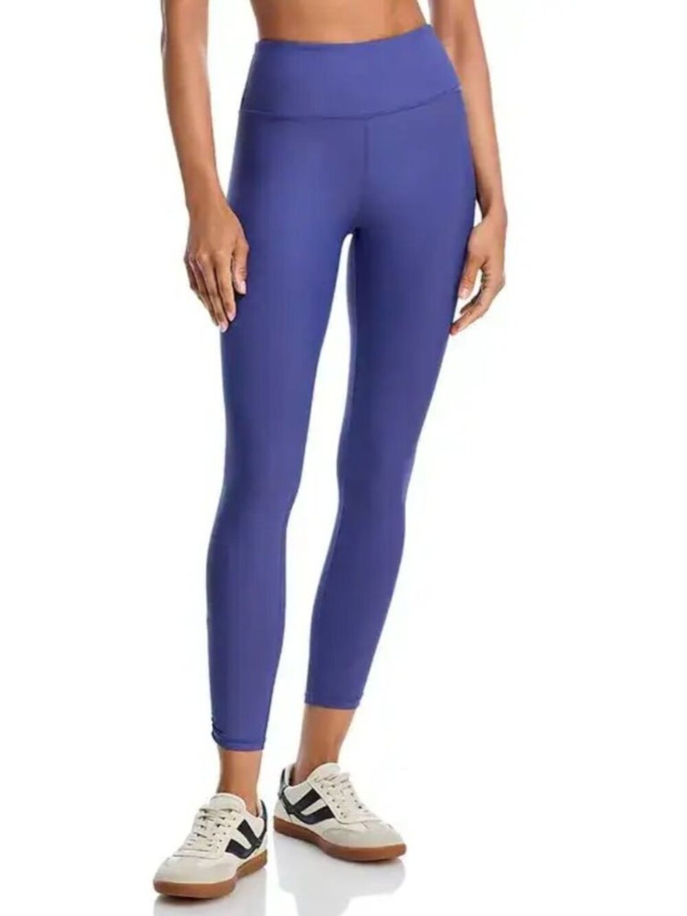 NWT Aqua Athletic Shirred Ankle Leggings Blue Size M $78 [jb]